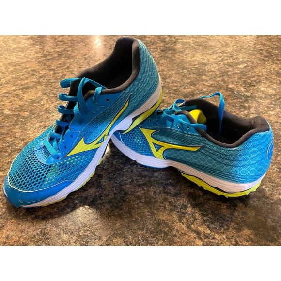 Mizuno Wave Sayonara 3 Running Sneaker 7.5 Turquoise/Yellow - Picture 6 of 14